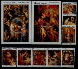 Sierra Leone 1013-22 MNH Painting/Christmas-88 SCV25.50