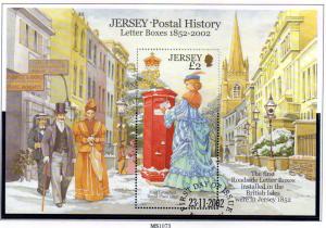 Jersey  Sc 1062 2002 £2 Letter Boxes stamp sheet used