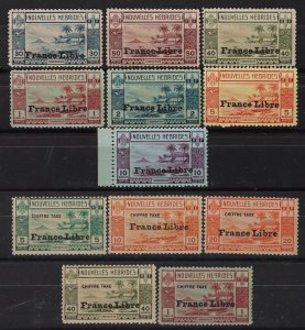 NEW HEBRIDES - FRENCH 1941 France Libre Gold Currency + Postage Due set. MNH **.