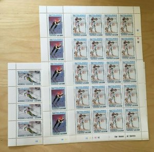 FULL SHEETS Sierra Leone 1992 1520-2 - Albertville Olympics- Set of Sheets - MNH