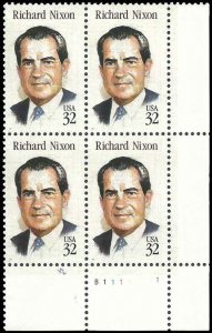 PCBstamps   US #2955 PB $1.28(4x32c)Richard Nixon, MNH, (4)