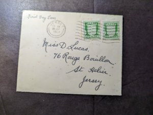 1942 England First Day Cover FDC Jersey Channel Islands Local Use to St Helier