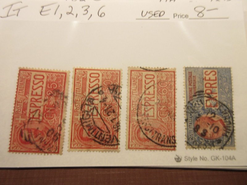 ITALY Scott E1, E2, E3, E6 USED Cat $8