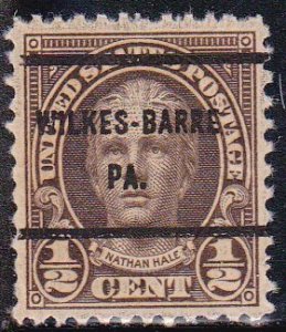 Precancel - Wilkes-Barre, PA PSS 653-61 - Bureau Issue