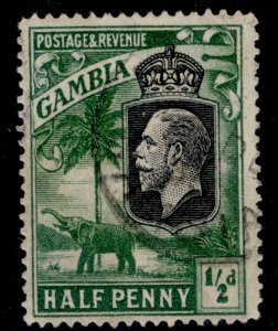 GAMBIA GV SG123, ½d deep green, FINE USED.