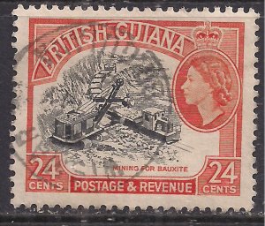 British Guiana 1954 - 63 QE2 24 ct Mining Used SG 339 ( J1442 )