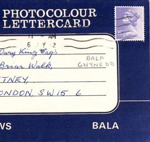 GB Wales QEII MACHIN 15½p Cover ILLUSTRATED LETTER-CARD Gwynedd*Bala* 1982 YB117