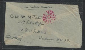 PAKISTAN (P2612B) 1916 OAS FPO 314 CANCEL TO PESHAWAR NWFP 