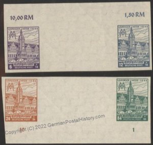 Germany 1946 SBZ West Sachsen Leipzig MiWZd17BX WZd18BX MNH Se-tenant Gut 107334