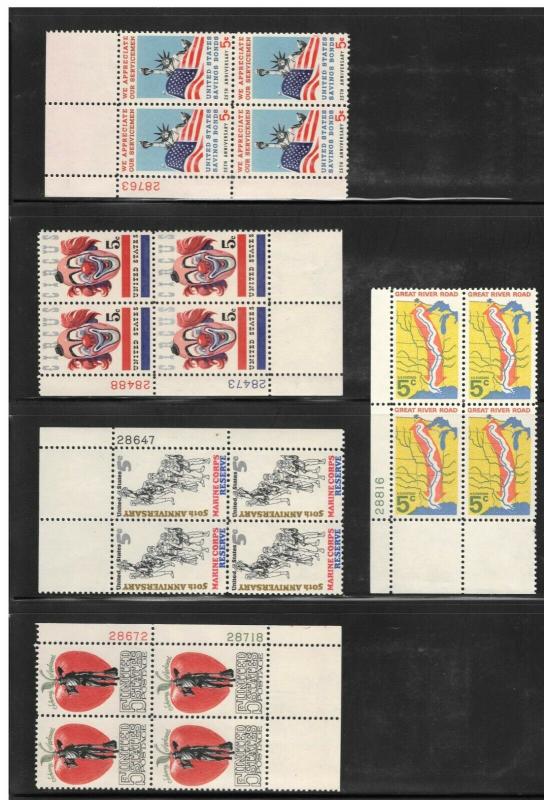 US #1306-22 Mint/NH Plate Blocks of 4 30% SCV $19.50 *FREE SHIPPING*