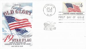 1959 FDC, #1132, 4c 49-Star Flag, Fleetwood