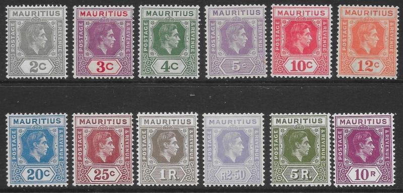 MAURITIUS SG252/63a 1938-49 DEFINITIVE SET MNH