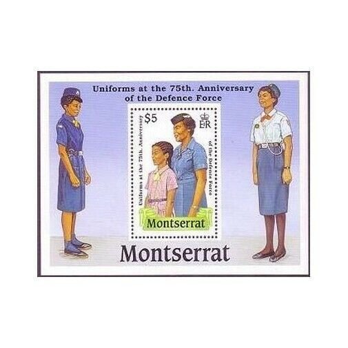 Montserrat 707-710,711, MNH. Mi 736-739,Bl.51. Defense Force-75, 1989. Uniforms.