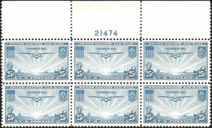 C20 Mint,OG,NH... Plate Block of 6... SCV $20.00