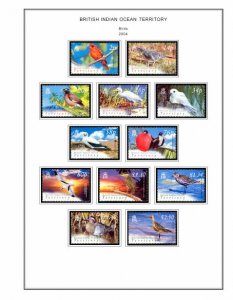 COLOR PRINTED B.I.O.T. 1968-2010 + 2011-2020 STAMP ALBUM PAGES (89 ill. pages)