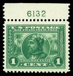 United States #397 Mint lh extremely fine to superb  top margin plate number ...