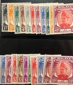 Malaya - Selangor 1949 SC 80-100 Mint set