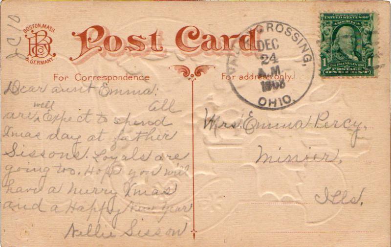 United States Ohio Valley Crossing 1908 4a-bar  1895-1918  PC.