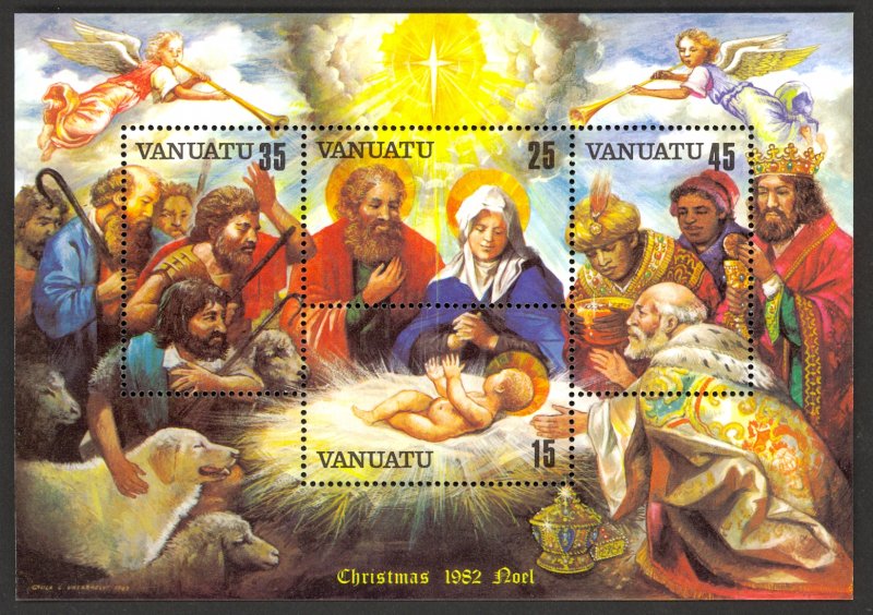 VANUATU 1982 CHRISTMAS Souvenir Sheet Sc 345a MNH