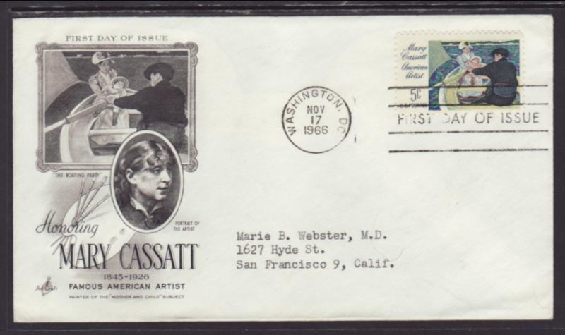 US Mary Cassatt 1966 Artcraft Ayerst Typed FDC BIN