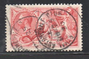 Great Britain Sc 180 1919 5/ G V & Seahorse George V stamp used
