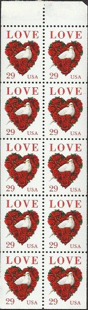 # 2814a MINT NEVER HINGED Booklet Pane LOVE