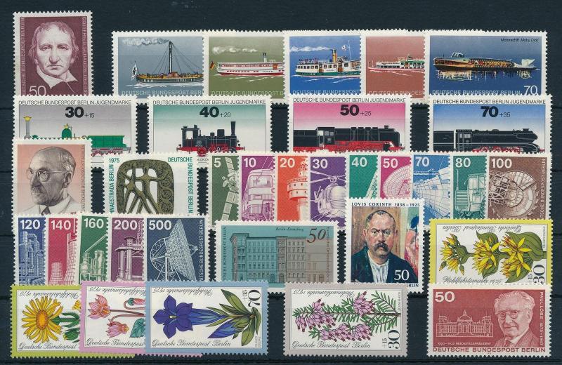 West Germany Berlin 1975 Complete Year Set MNH