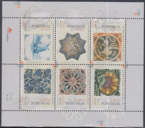 PORTUGAL / MADEIRA Sc # 207a MNH S/S 6 DIFF GLAZED TILES