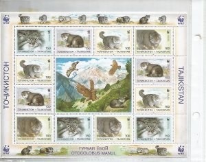 TADZHIKISTAN - 1996 - Wild Cats - Perf 12v Sheet - M N H