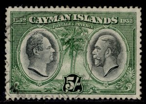 CAYMAN ISLANDS GV SG94, 5s black & green, FINE USED. Cat £180. CDS