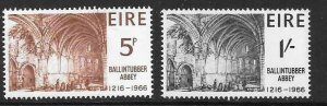 IRELAND SG225/6 1966 70th ANNIVERSARY OF BALLINTUBBER ABBEY MNH