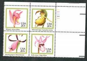 2076 - 2079 Orchids MNH Plate Block - UR