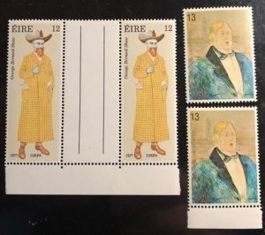 Ireland Scott# 478-479 VF NH Gutter Pair and 2-singles Unused  Cat. $13.00