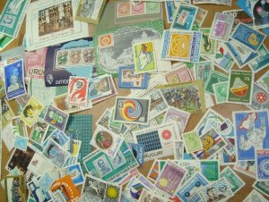 Big lot of Uruguay 1970ies MLH stamps high catalogue value very complete period 