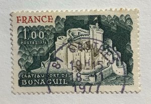 France 1976 Scott 1469 used - 1.00fr,   Tourism, Chateau Bonaguil