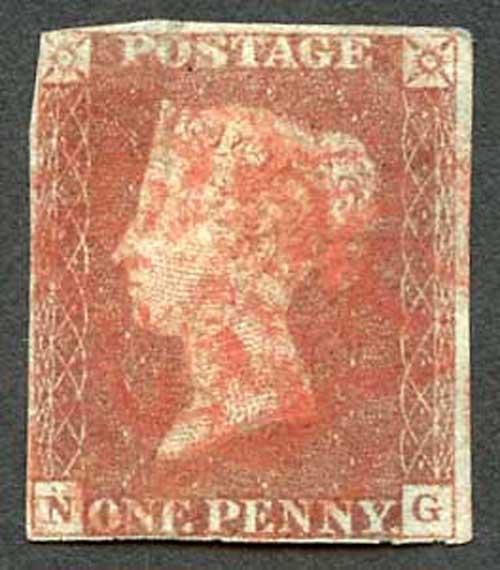 1841 Penny Red (NG) RED MALTESE CROSS (just touched top left) Cat 4800 Pounds