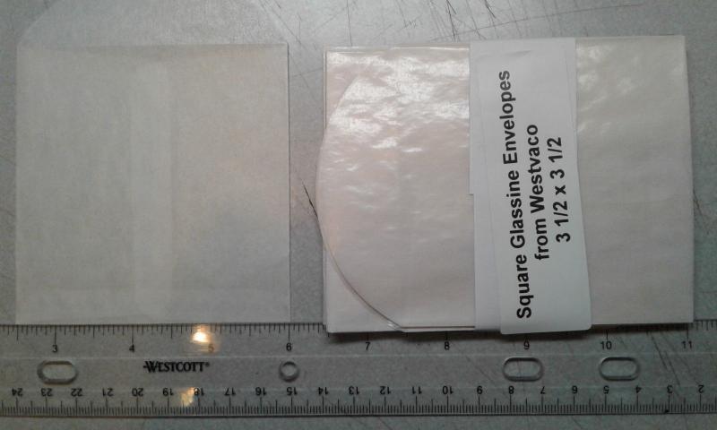 25 Square Glassine Envelopes - 3 1/2 x 3 1/2