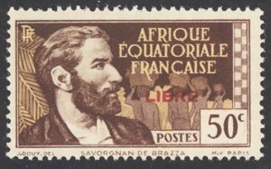 French Equitorial Africa Sc# 97 MH 1940-1941 50c Overprint