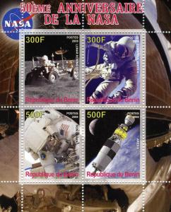 Benin 2008 SPACE Nasa Anniversary Sheet (4) Perforated mnh.vf