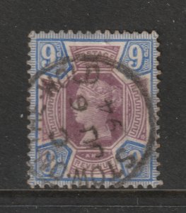 Great Britain a used QV 9d from the Jubilee (1887) set