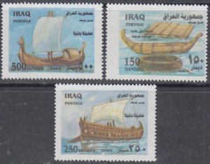 IRAQ Sc# 1673-5 CPL MNH SET of 3 - ANCIENT SAILING SHIPS