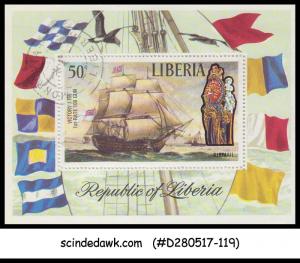 LIBERIA - 1972 Famous Sailing Ships and Their Figureheads Souvenir Sheet - CTO