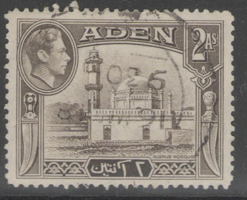 ADEN SG20 1939 2a SEPIA FINE USED