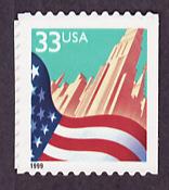 3278F Flag over City self-adhesive single
