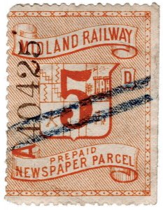 (I.B) Midland Railway : Prepaid Newspaper Parcel 5d