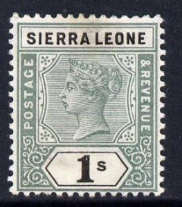 Sierra Leone 1896-97 QV Key Plate Crown CA 1d black &...