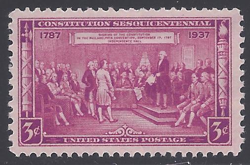 # 798 3c Constitution Sesquicentennial 1937 Mint NH