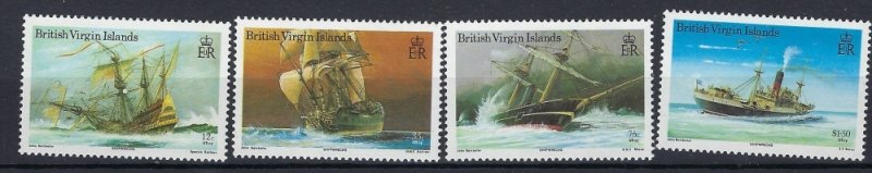 British Virgin Is 572-75 MNH 1987 Shipwrecks (an8034)