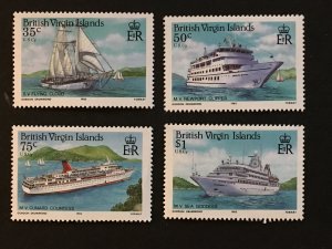 1986 British Virgin Islands Sc# 524-527 Cruise Ships MNH