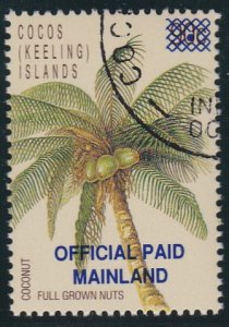 Cocos Islands # O1, Official Mail Overprint, CTO, 1/2 Cat